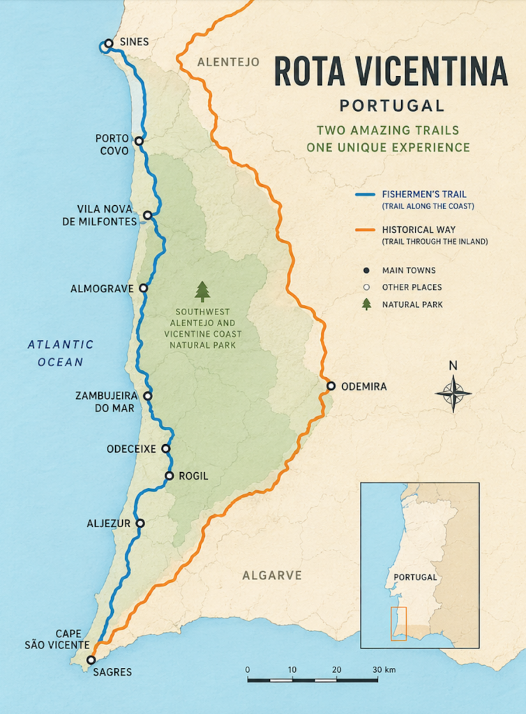 Trilho dos Pescadores and Rota Vicentina
